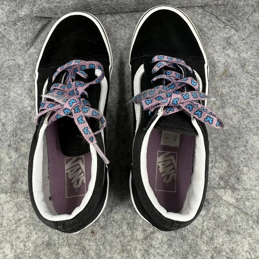 Vans Kids Black Butterfly Low-Top Sneakers with Purple & Blue Accents - Picture 6 of 8